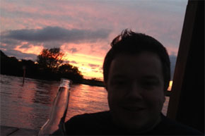 A beer, a boat and a sunset - what could be better?