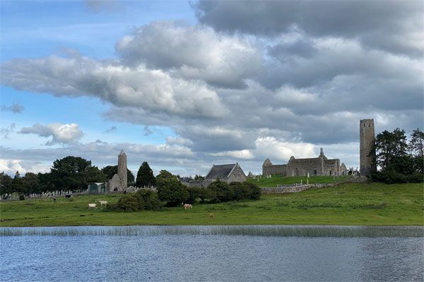 Cruising past Clonmacnoise