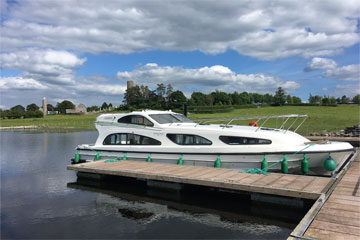 Elegance moored at Clonmacnoise