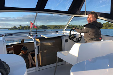 Shannon Boat Hire Gallery - Taking an Inver Duke across Lough Erne