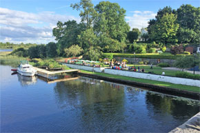 Shannon Boat Hire Gallery - Moored at Gings Pub in Carrick-on-Shannon