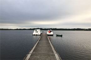 Moored on a lake