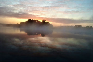 Cruising misty waters.