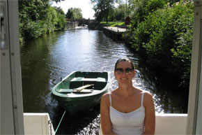 Leaving a lock on the Lough Allen canal.