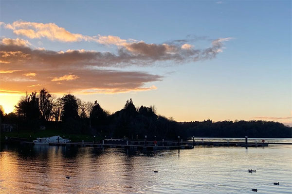 Sunset over Lough Key in March