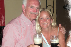 Shannon Boat Hire Gallery - Enjoying a pint in Roosky.