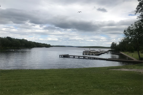 Inver Lady and Inver Princess moored at an island on Lough Erne
