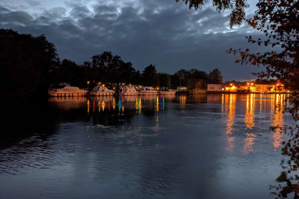 Shannon Boat Hire Gallery - Rooskey at night