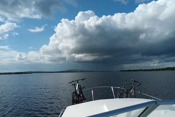 Crossing lough Ree on a Wave Queen.