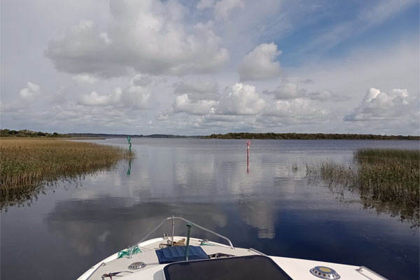 Shannon Boat Hire Gallery - Just about to cross a lake.