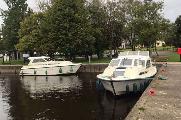 Shannon Boat Hire Gallery - A Lake Star and Town Star moored at Dromod Harbour