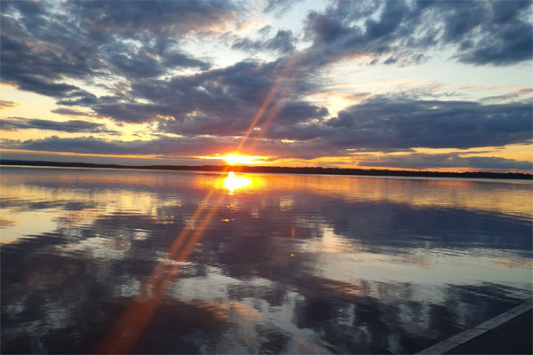 Shannon Boat Hire Gallery - Sunset over a lake on the Shannon
