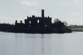 Passing Castle Island on Lough Key