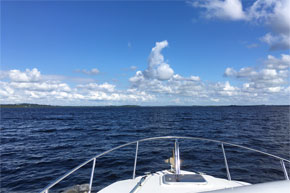 Shannon Boat Hire Gallery - Crossing Lough Ree on a Carlow Class