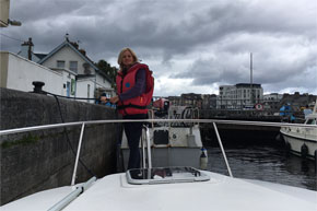 Shannon Boat Hire Gallery - Taking a Carlow Class through a lock in Athlone