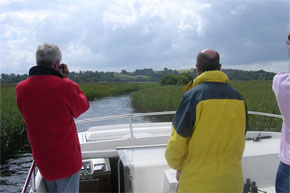 Shannon Boat Hire Gallery - Tricky work navigating the narrow waterways on a Glen Star.