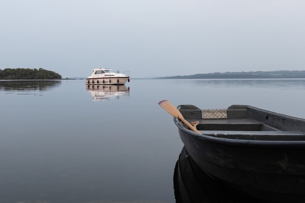 A Sliver Stream hire boat on lough Derg.