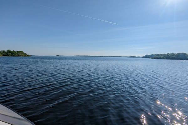 Crossing lough Bofin