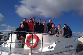 Shannon Boat Hire Gallery - Ian Hoyle and his crew aboard the Roscommon Class Cruiser