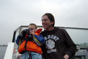 Shannon Boat Hire Gallery - Land Ahoy! Robert Downey and Jim Donnelly on lookout