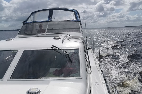 Shannon Boat Hire Gallery - Crossing a lake on a  Silver Swan