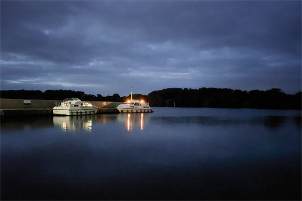 Shannon Boat Hire Gallery - Terryglass Harbour at night