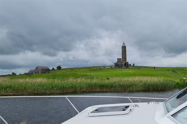 Cruising past Devinish Island on a Noble Commander