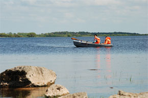 Taking a dinghy out on a lake