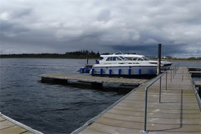 Shannon Boat Hire Gallery - Panoramic view of boats moored.