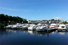 Shannon Boat Hire Gallery - Cruisers moored at Carrick-on-Shannon