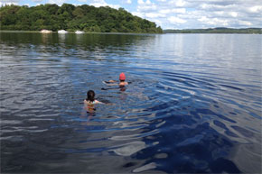 A great day for a dip in the Lake