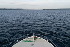 Shannon Boat Hire Gallery - Lough Derg from the bow of a Shannon Star