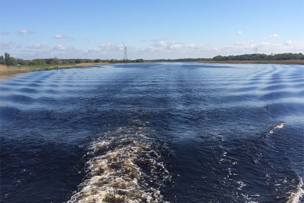 Shannon Boat Hire Gallery - Leaving a wake on Lough Derg