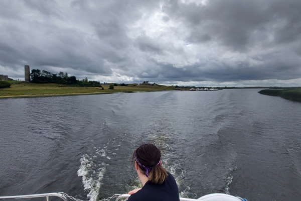 Shannon Boat Hire Gallery - Passing Clonmacnoise on a Silver Crest