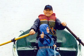 Shannon Boat Hire Gallery - Myrko & Ole Rudolph rowing in the rain.