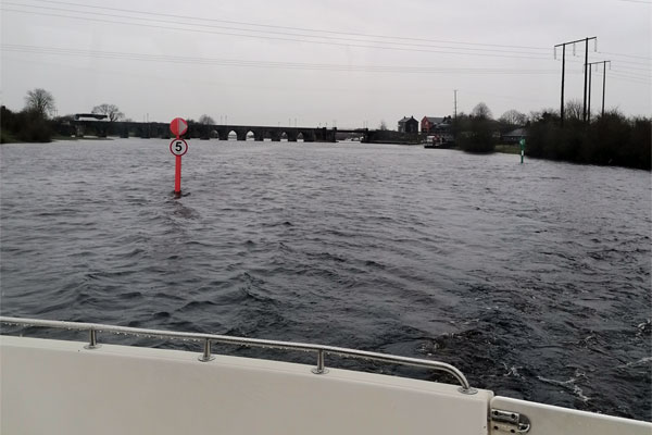 Shannon Boat Hire Gallery - High water in March near Carrick-on-Shannon