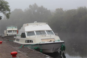 Shannon Boat Hire Gallery - Shannon Star moored in the fog