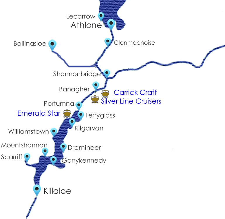 Lower Shannon Cruising Guide Map