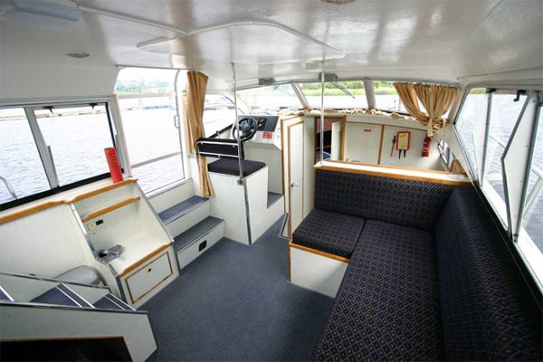 The Saloon and helm of the Kilkenny Class Cruiser.