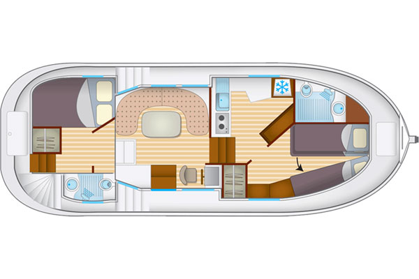 Plan of the P1020 Flying Bridge Penichette