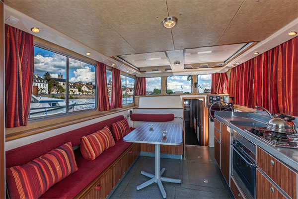 The Saloon on the P1500R Penichette Hire Boat