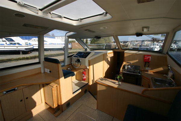 The Saloon on the Limerick Craft Boat.