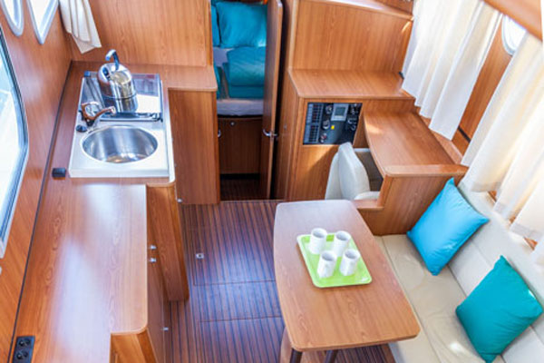 The Saloon on the Linssen Grand Sturdy Hire boat