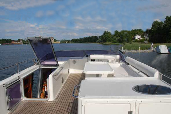 Flybridge on the Longford Class cruiser.