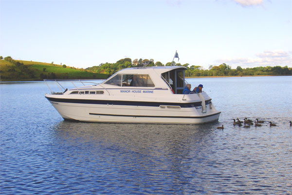 Rear deck on the Noble Cadet hire boat.