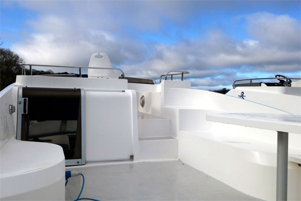 The Fly Deck on the Noble Commander Hire Boat