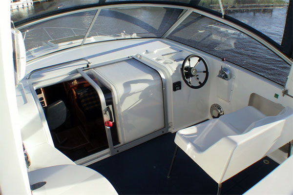 Outside Steering on the Fly Deck of the Noble Duke Hire Cruiser