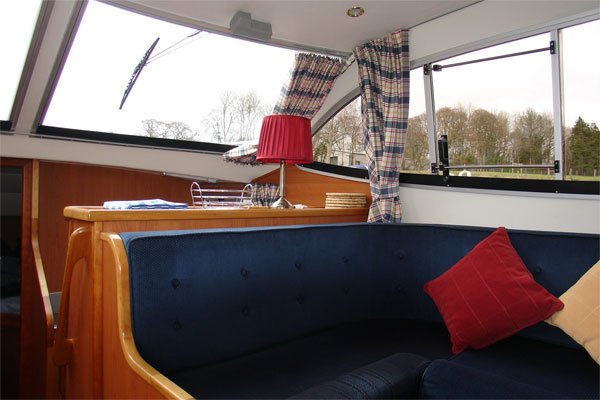 Saloon on the Noble Duke Hire Cruiser Ireland