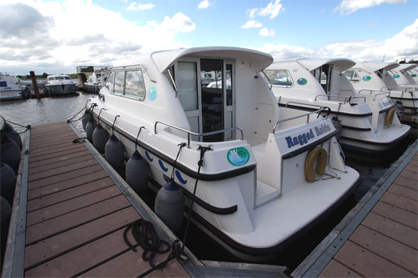 The rear deck on the Wave Princess Cruiser - Shannon River Boat hire Ireland.