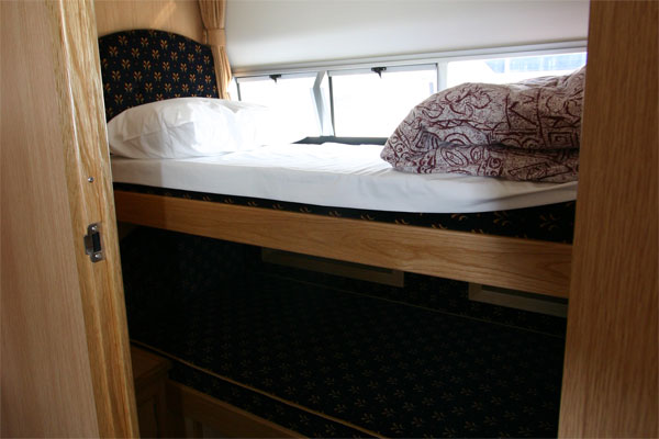 The Bunk cabin on the Roscommon Class Hire Boat